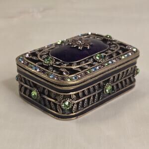 Vintage Decorative Jeweled Trinket Box